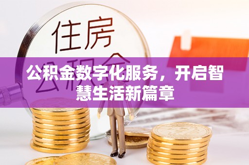 四湖公积金数字化服务，开启智慧生活新篇章