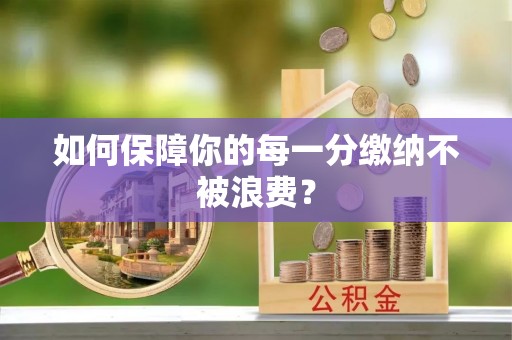 四湖如何保障你的每一分缴纳不被浪费？