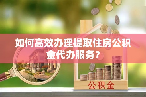 四湖如何高效办理提取住房公积金代办服务？