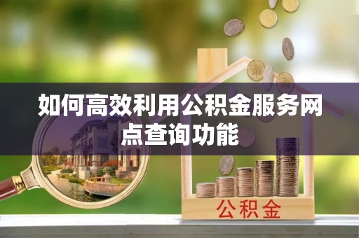 四湖如何高效利用公积金服务网点查询功能