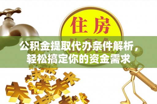 四湖公积金提取代办条件解析，轻松搞定你的资金需求