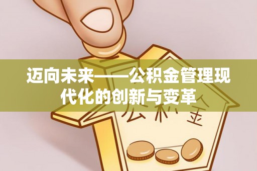 四湖迈向未来——公积金管理现代化的创新与变革