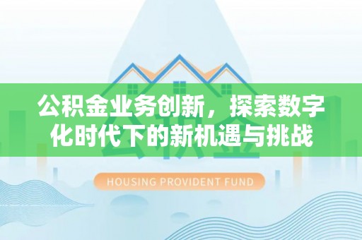 四湖公积金业务创新，探索数字化时代下的新机遇与挑战
