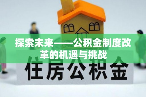 四湖探索未来——公积金制度改革的机遇与挑战