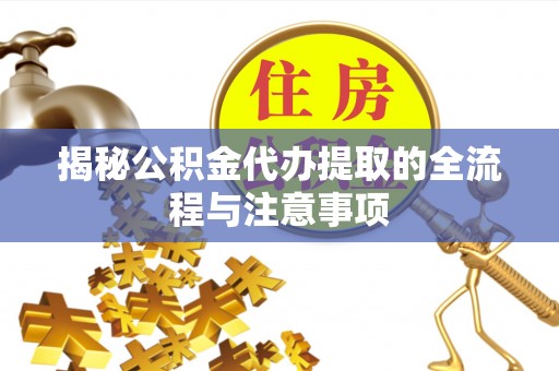 四湖揭秘公积金代办提取的全流程与注意事项