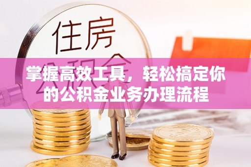 四湖掌握高效工具，轻松搞定你的公积金业务办理流程