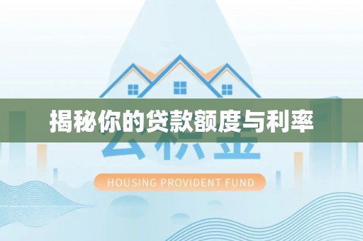 四湖揭秘你的贷款额度与利率