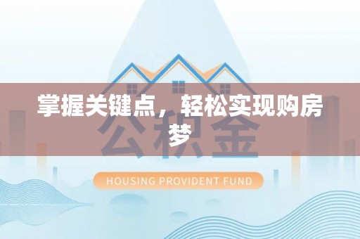 四湖掌握关键点，轻松实现购房梦