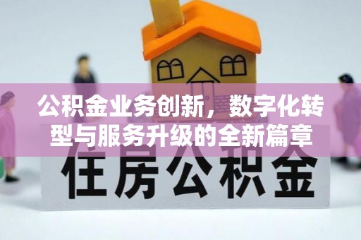 四湖公积金业务创新，数字化转型与服务升级的全新篇章