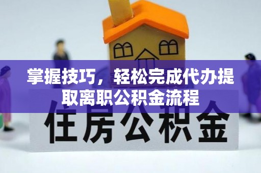 四湖掌握技巧，轻松完成代办提取离职公积金流程