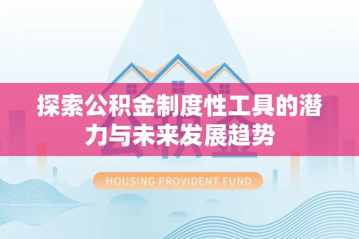 四湖探索公积金制度性工具的潜力与未来发展趋势