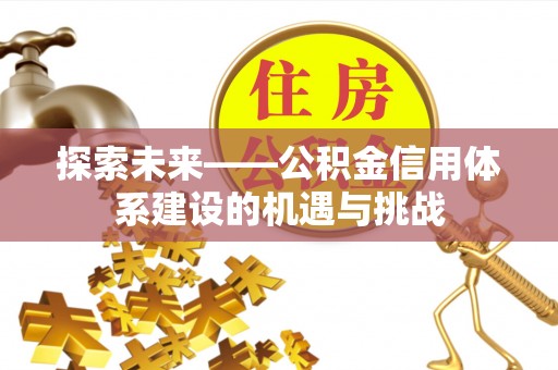 四湖探索未来——公积金信用体系建设的机遇与挑战