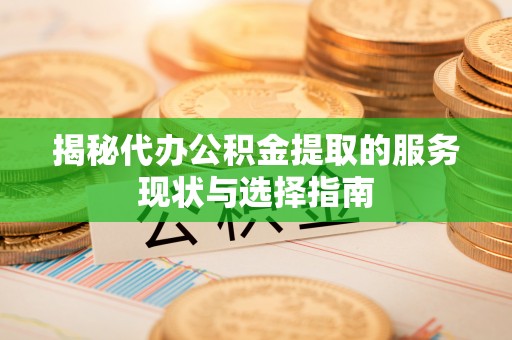 四湖揭秘代办公积金提取的服务现状与选择指南