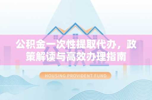 四湖公积金一次性提取代办，政策解读与高效办理指南