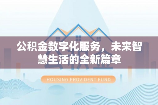 四湖公积金数字化服务，未来智慧生活的全新篇章