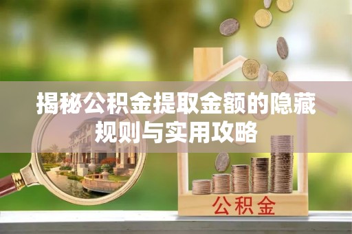 四湖揭秘公积金提取金额的隐藏规则与实用攻略