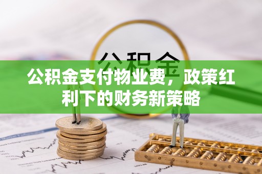 四湖公积金支付物业费，政策红利下的财务新策略