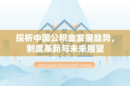 四湖探析中国公积金发展趋势，制度革新与未来展望