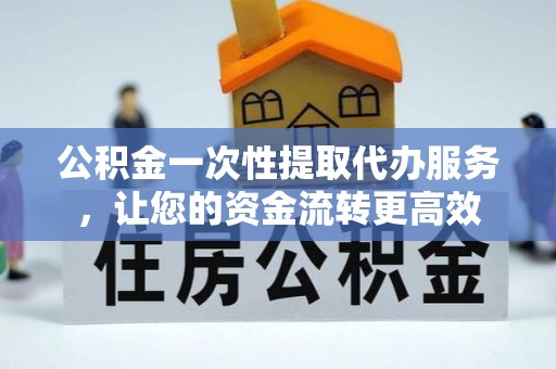四湖公积金一次性提取代办服务，让您的资金流转更高效